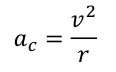 Centripetal acceleration formula