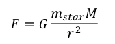 Gravitational force equation