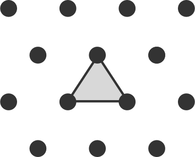 The area of the shaded triangle is 1.