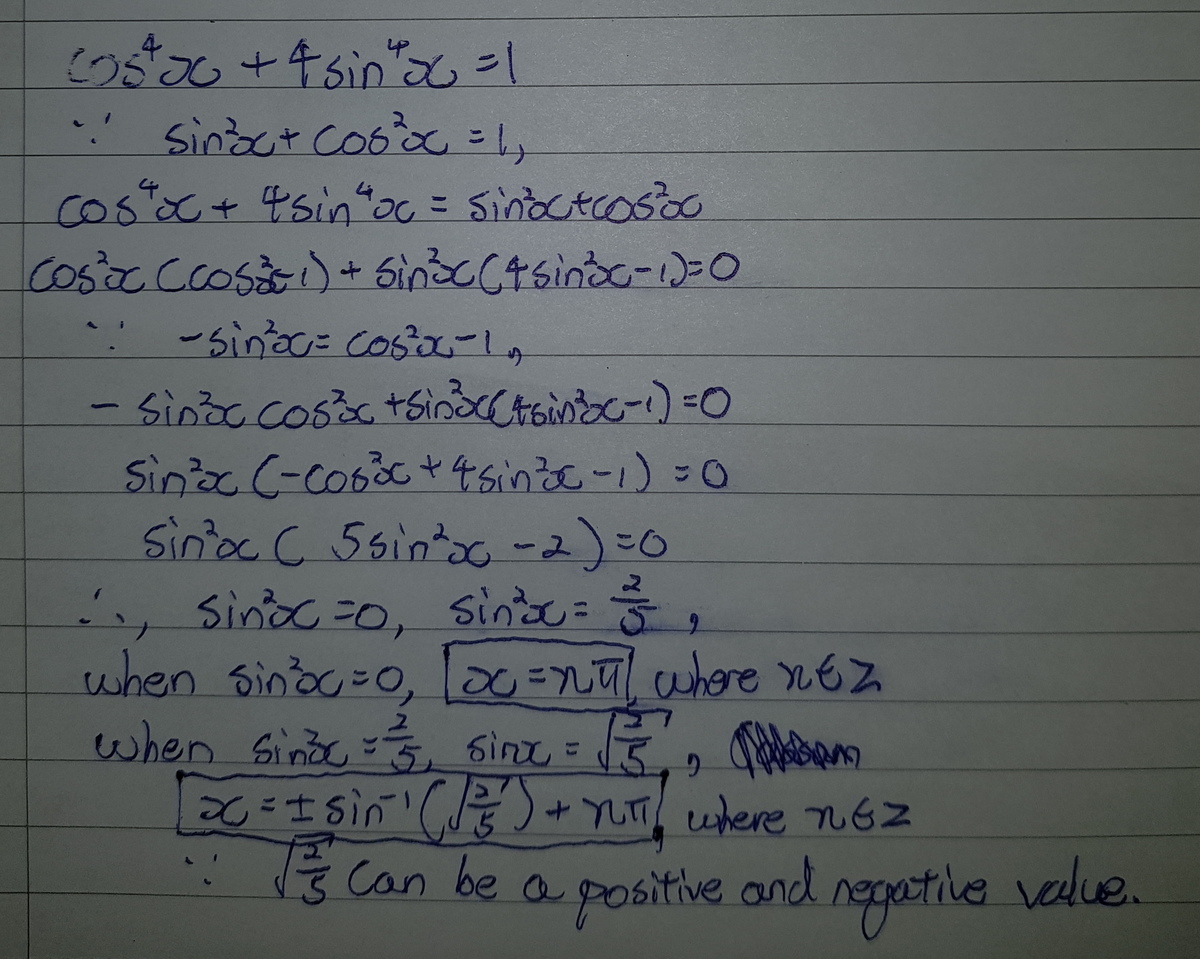 Mainly used the Pythagoras identity to reach the solution.