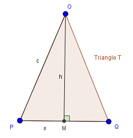 x is length of PQ segment