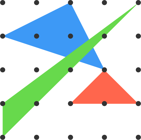 Three possible triangles are shown.