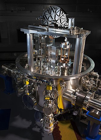 Kibble balance at National institute of Standards and Technology (NIST). Devices like this can weigh objects using the new definition of the kilogram in terms of the Planck constant.