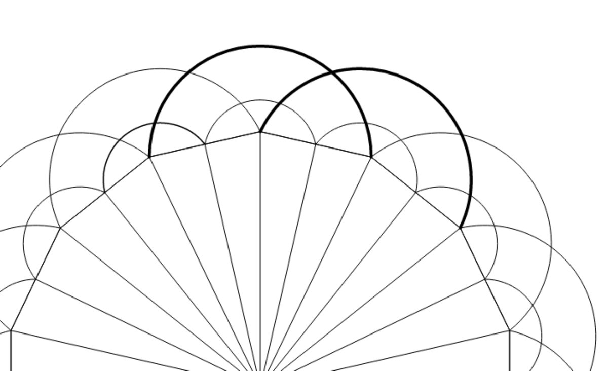 Two large sectors indicated by the bolded lines