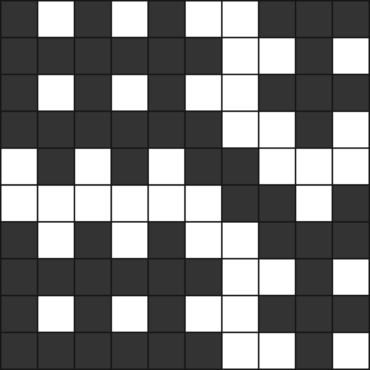 An example of how the grid can be colored