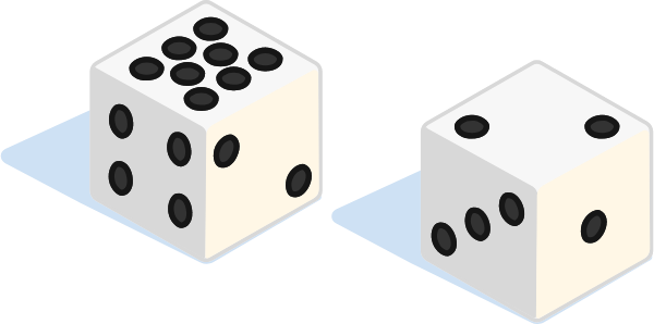 The dice above have 1,1,2,2,4,8 and 1,2,3,3,4,4 on their sides.  Their sum can produce the same numbers (2-12) as the sum of two ordinary dice, but not with the same probability distribution.