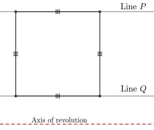 The revolution setup of non-self-intersecting figure.