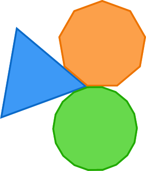 An equilateral triangle, regular 9-gon, and regular 18-gon can cover all \(360^\circ\) around a single vertex.  Is 18 the maximum number of sides one of these regular polygons can have?