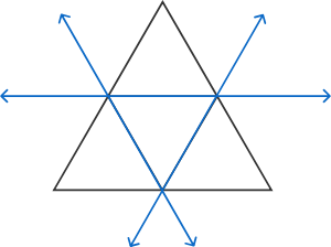 The blue lines cut the larger triangle into \(N=4\) smaller congruent triangles.